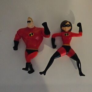 The Incredibles Mr. And‎ Mrs. Incredible Action Figure McDonalds Happy Meal Toys